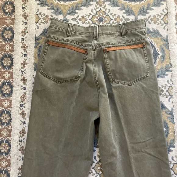 Orvis Other - Orvis Denim Work Pants with Suede Leather Trim - 32 Green